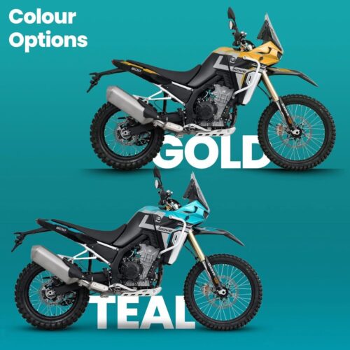 KOVE MOTO 800X RALLY in Aktion auf einem Offroad-Trail