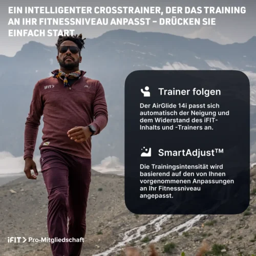 NordicTrack AirGlide 14i Crosstrainer mit 14’’ Touchscreen, Steigung -5 % bis +15 % und iFIT