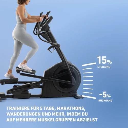 NordicTrack AirGlide 14i Crosstrainer mit 14’’ Touchscreen, Steigung -5 % bis +15 % und iFIT