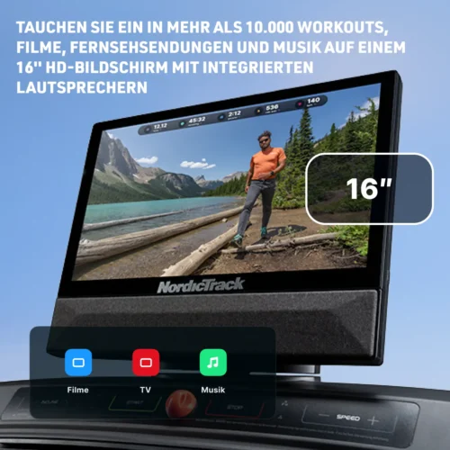 NordicTrack Commercial 1750 Laufband mit 4,25 CHP Motor, 20 km/h Spitzengeschwindigkeit, 16 Zoll Touchscreen und iFit Integration