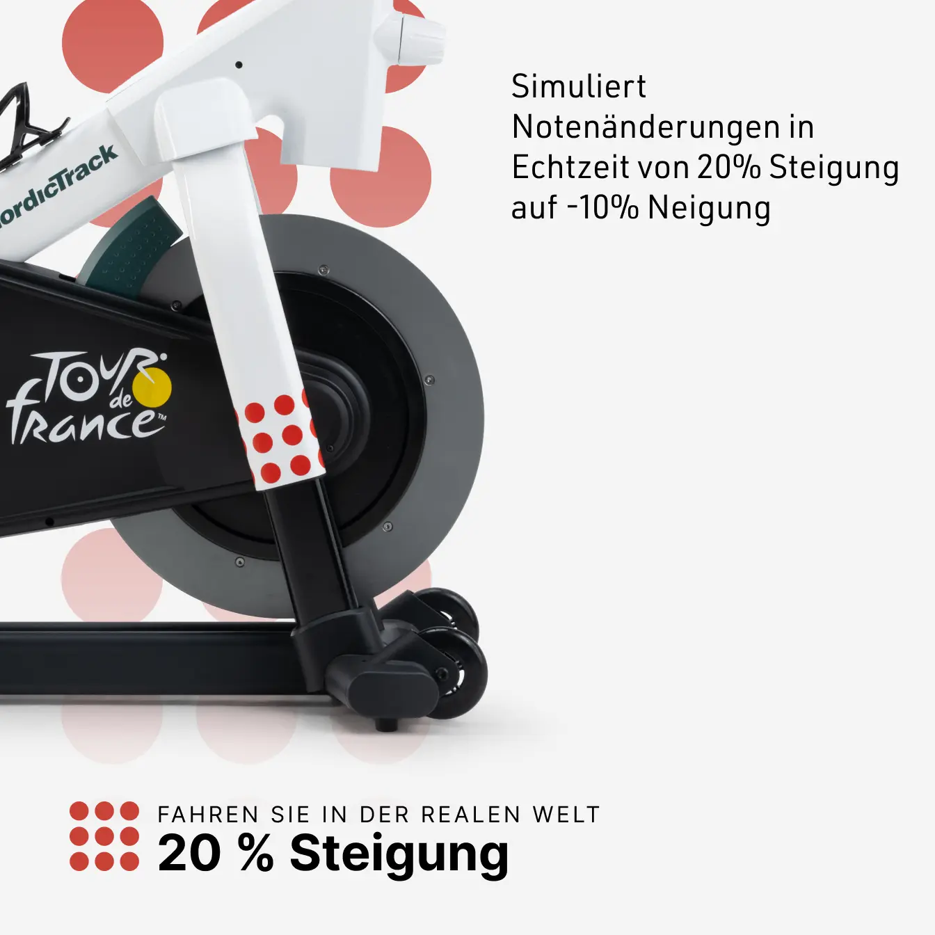 Tour de France Indoor Bike 3 Tour de France Indoor Bike mit 24'' Touchscreen, Steigung bis 20 % und Profi-iFIT Workouts